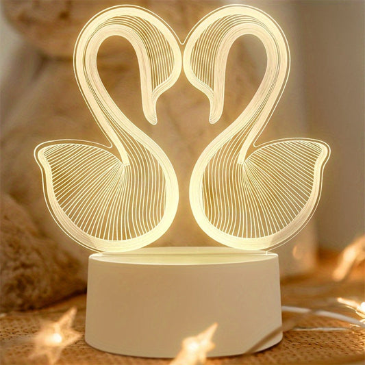 SwanLight - 3D LED Bordslampa med Akrylrama