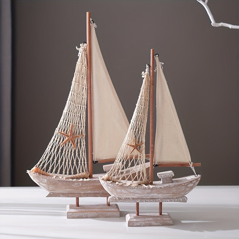 Vintage Träseglare – Maritim Dekoration för Vardagsrum, Kontor eller Sovrum