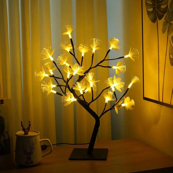Carvallo BloomTree | Fiber optic LED tree lamp | Warm white | Birch look with flowers | For magical light moments