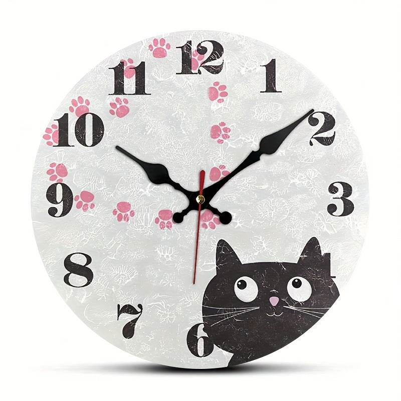 PurrTime - Söt Tyst Katt Väckarklocka för Rumsdekoration