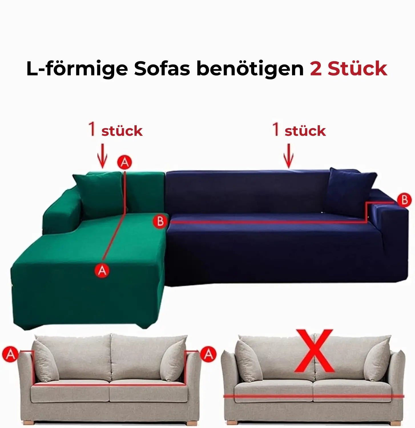 Carvallo - Elastisk sofföverdrag i sammet som sparar dina pengar