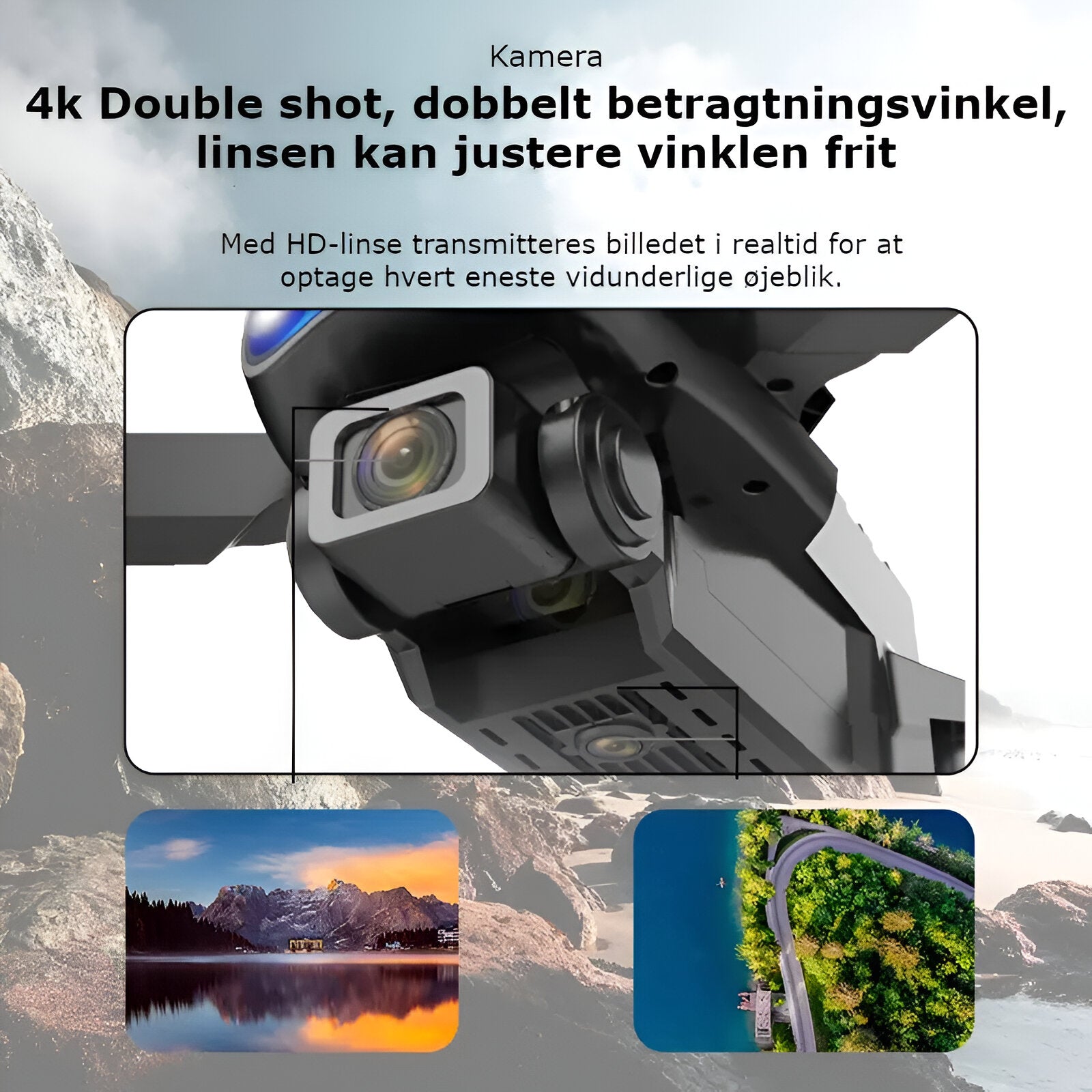 SkyCapture - Drönare med dubbel kamera med 4K UHD för fantastiska luftbilder