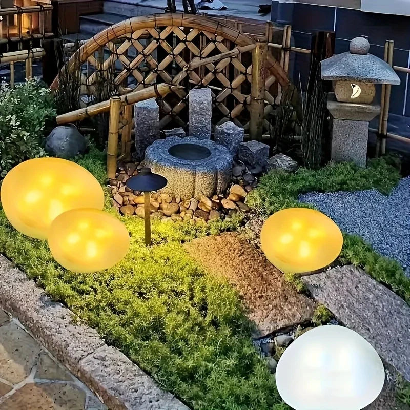 Luminösa trädgårdsstenar med färgbyte – Dekorativa LED stenlampor för utomhus och trädgård