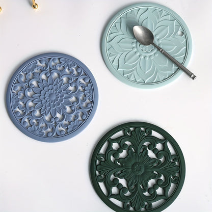 Värmebeständig silikon trivett mat set