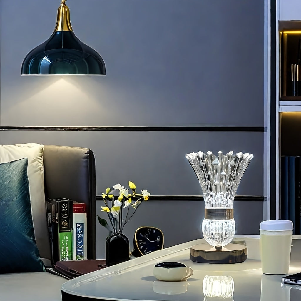 GlowSphere - Modern USB-uppladdningsbar touch-lampa med LED-stämningsbelysning och tre färgalternativ