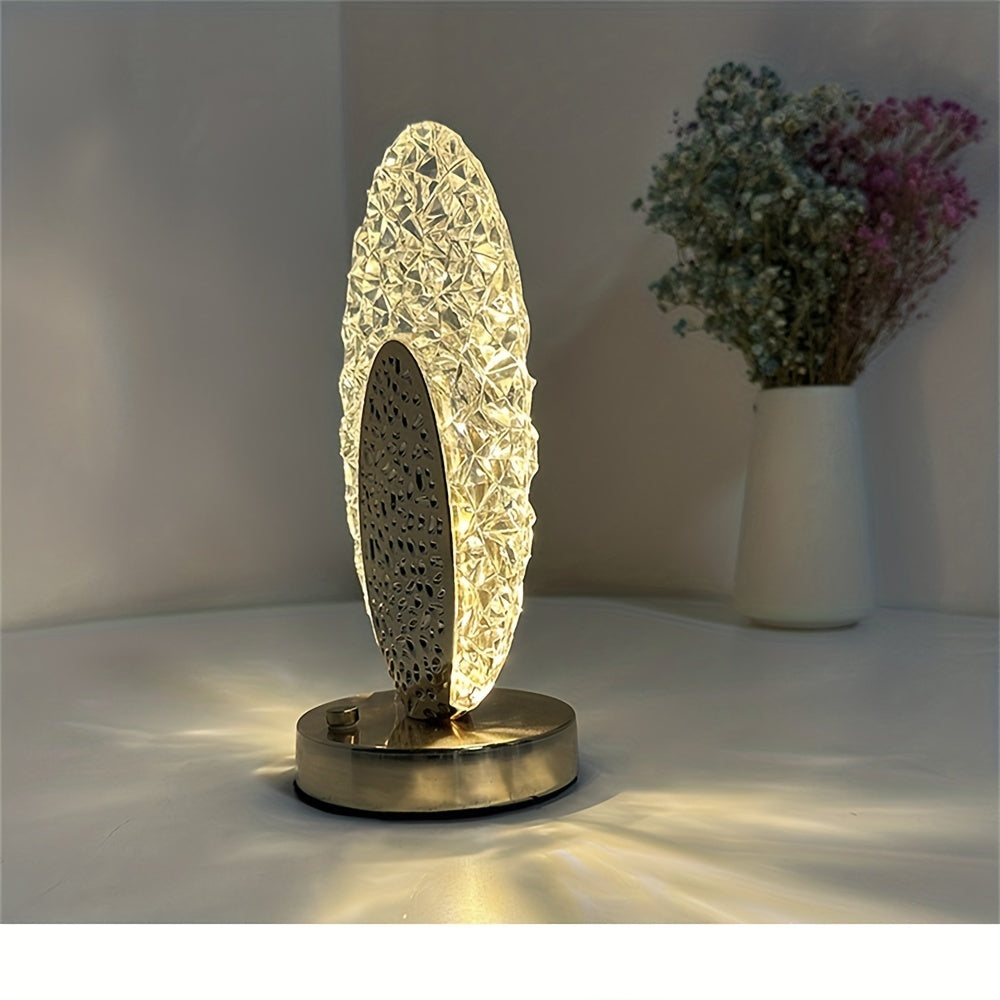 FeatherLamp - USB Touch Bordslampa med Påfågelfjäderdesign, Oändligt Dimbar LED Ljus