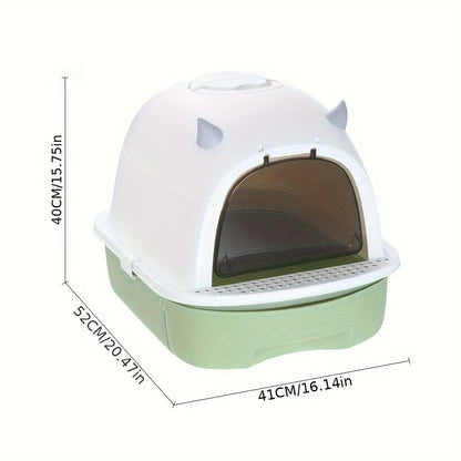 Stort täckt kattlåda hög sidor luktkontroll