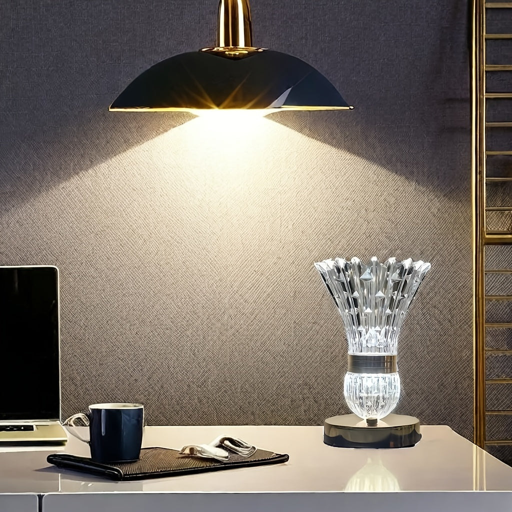 GlowSphere - Modern USB-uppladdningsbar touch-lampa med LED-stämningsbelysning och tre färgalternativ