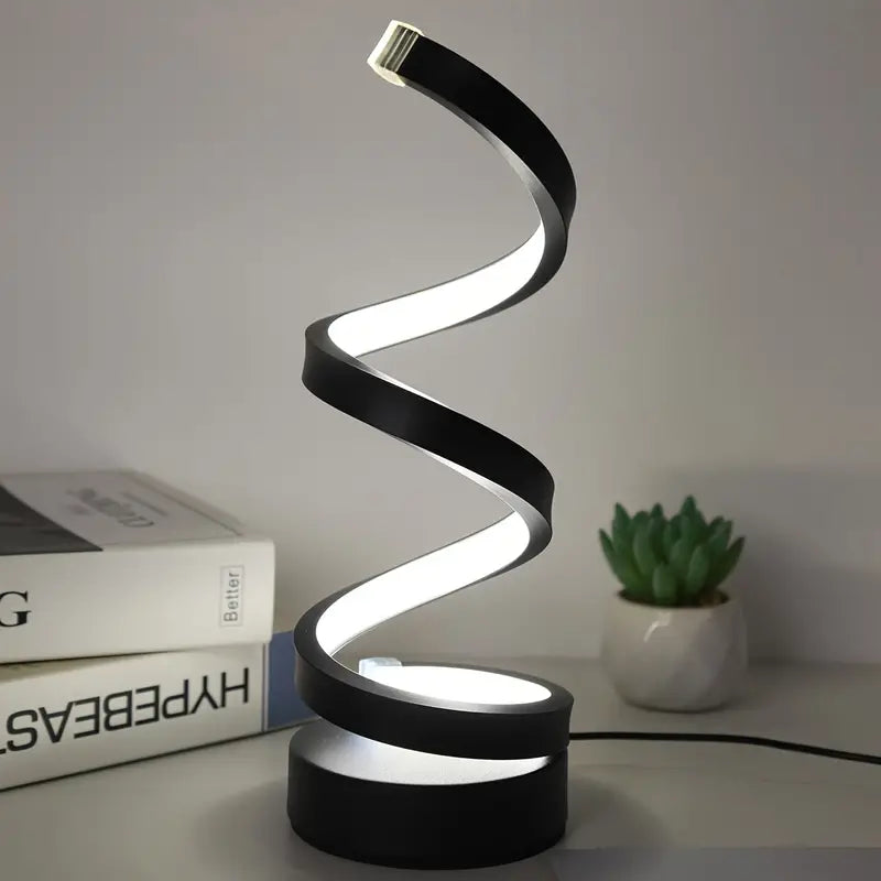 Modern Spiral Table Lamp | Dimmbar LED | 15.7&quot; Hög | Energivrande Skulptural Ljus
