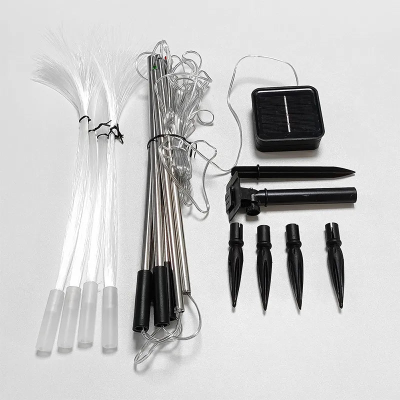 Solarlampa för trädgården med färgväxling – LED gräslampa för trädgård &amp; terrass, fyrverkeridesign