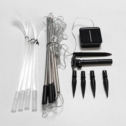 Solarlampa för trädgården med färgväxling – LED gräslampa för trädgård &amp; terrass, fyrverkeridesign