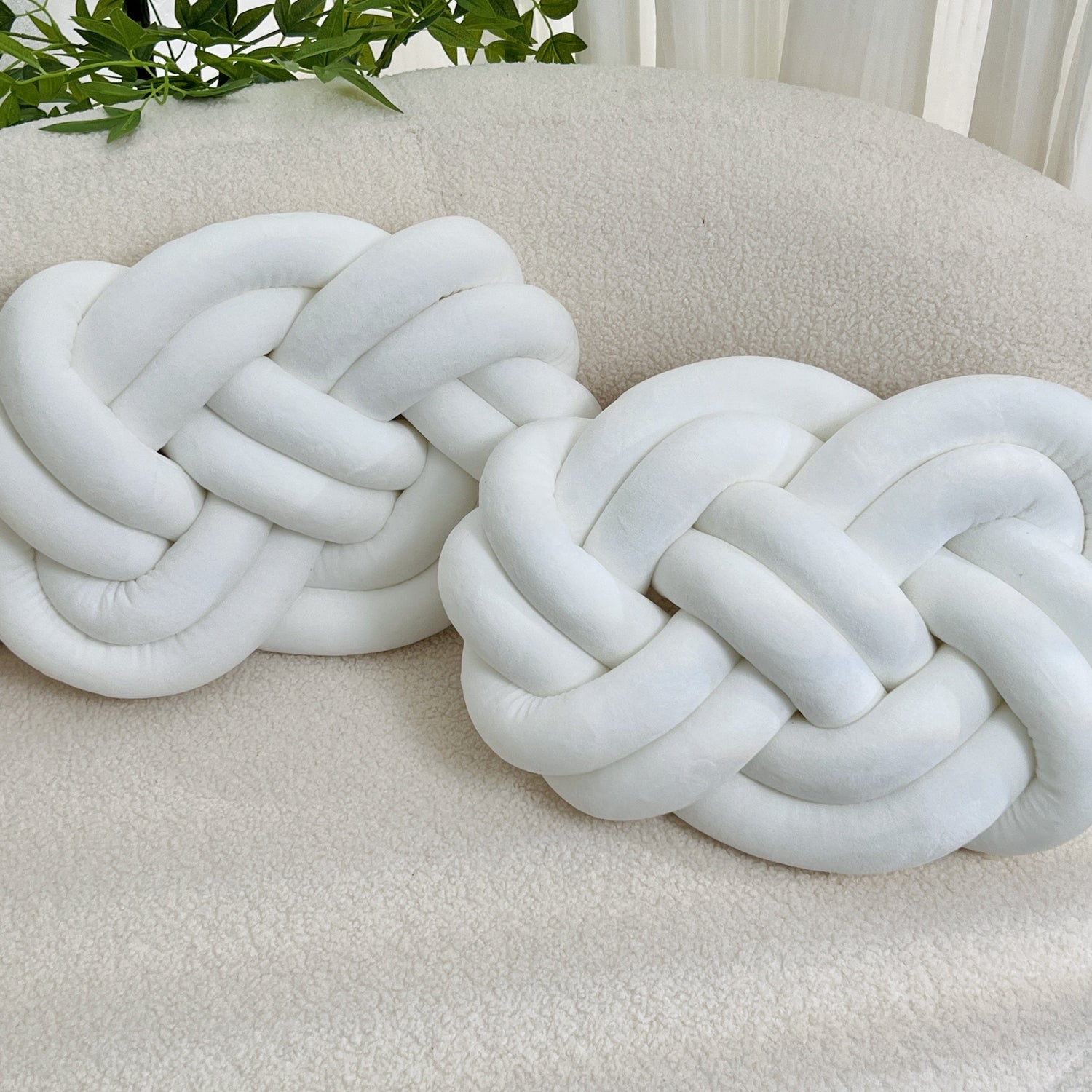 2 Stycken Knop Ball Kuddar - Mjuka Plysch Kuddar, Dekorativa Kuddar för Säng, Soffa och Vardagsrum