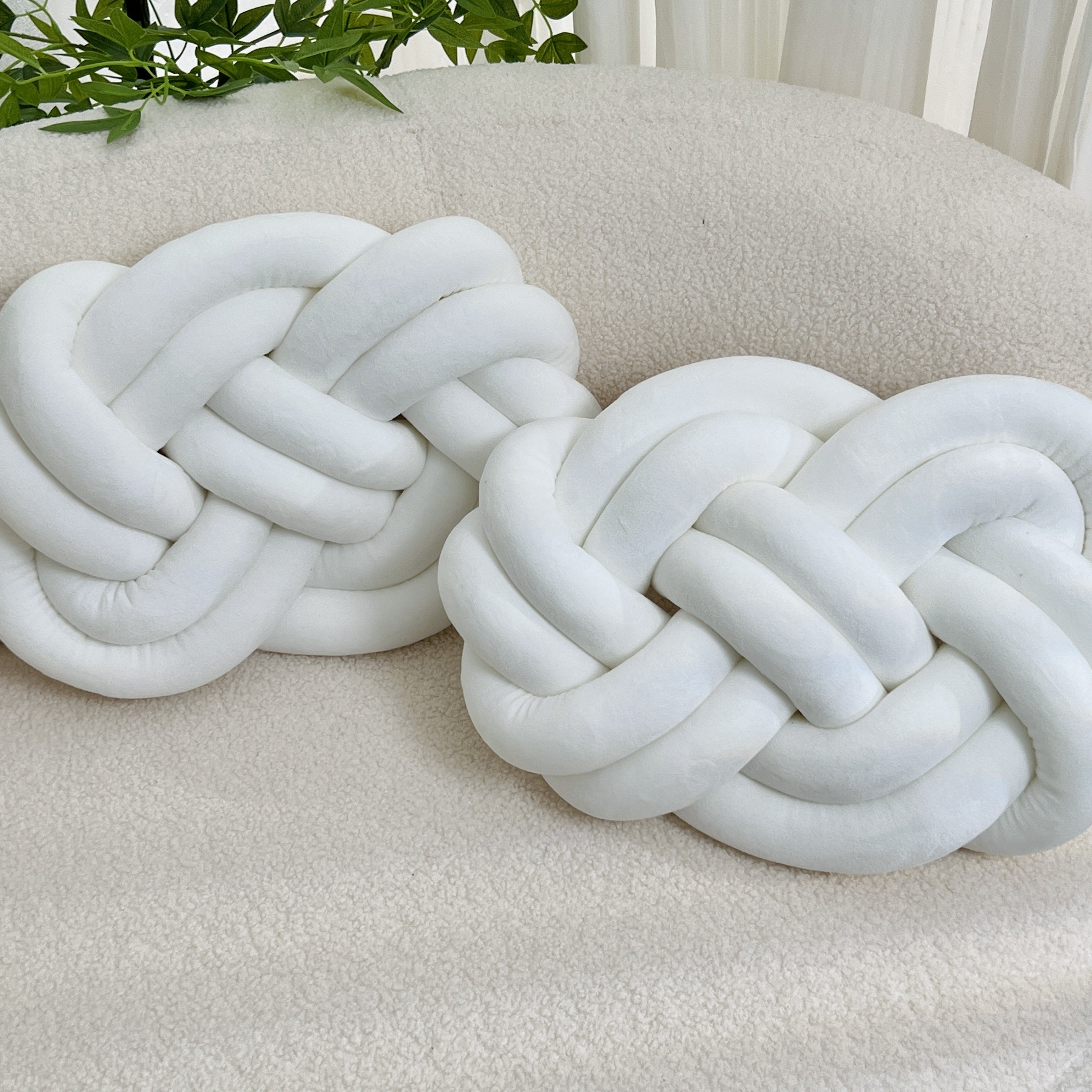 2 Stycken Knop Ball Kuddar - Mjuka Plysch Kuddar, Dekorativa Kuddar för Säng, Soffa och Vardagsrum