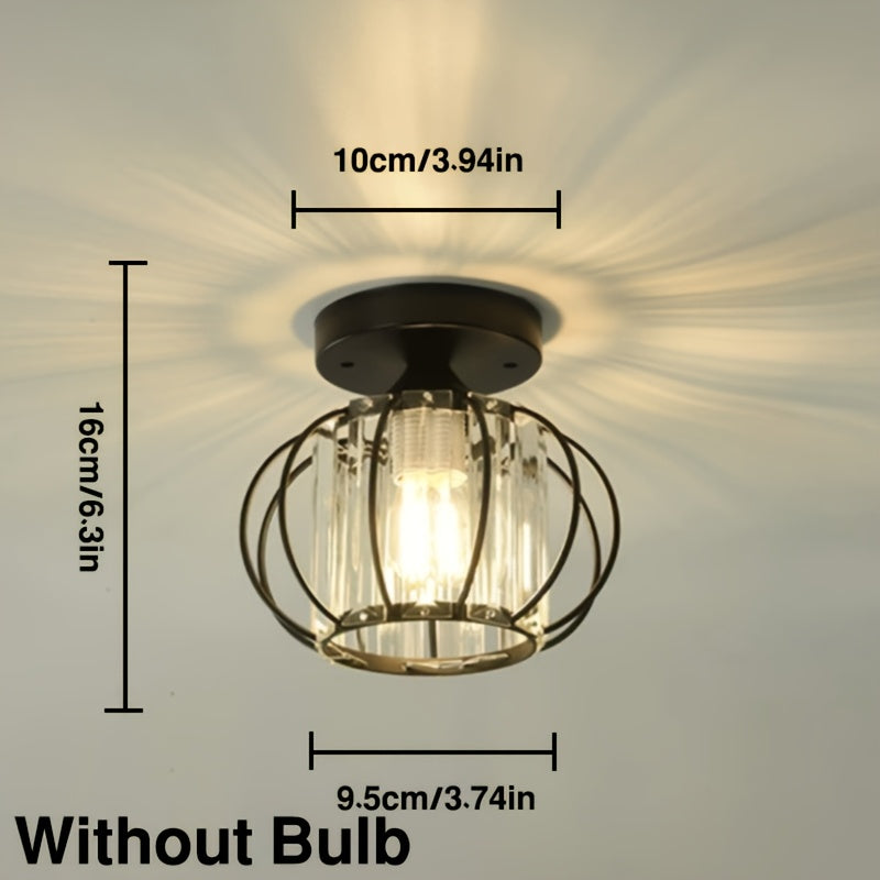 CrystalGlow - Lyxig Kristall Taklampa, Svart Guld