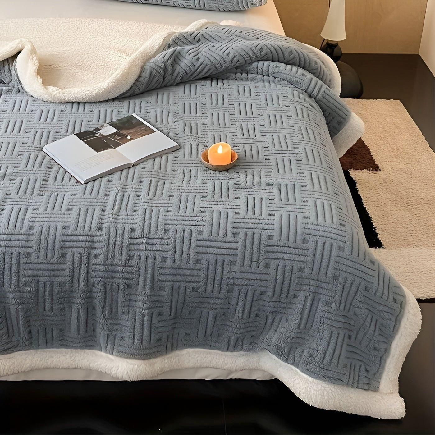 PlushHaven Filt – Vändbar, mjuk plyschfilt för alla årstider