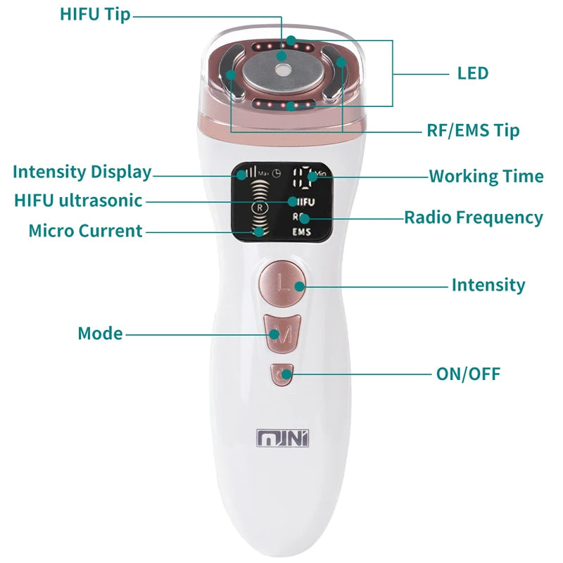 Hem RF Hud Föryngring - Bärbar Mini Ultrasound RF Enhet