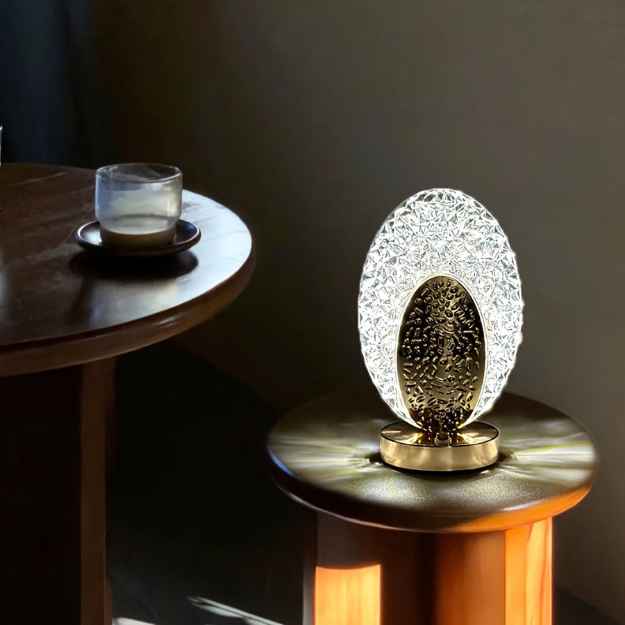 FeatherLamp - USB Touch Bordslampa med Påfågelfjäderdesign, Oändligt Dimbar LED Ljus