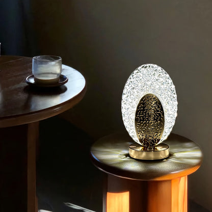FeatherLamp - USB Touch Bordslampa med Påfågelfjäderdesign, Oändligt Dimbar LED Ljus