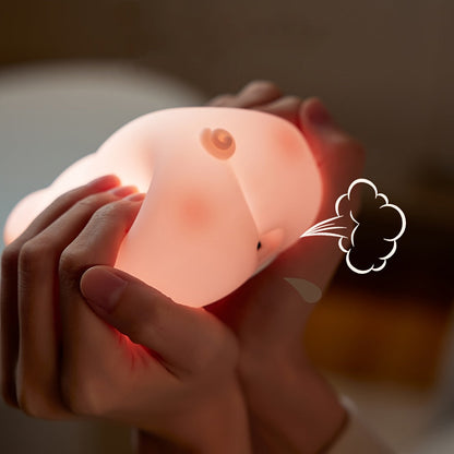 PiggyGlow - Söt Silikon Nattlampa, USB Uppladdningsbar, Perfekt Present