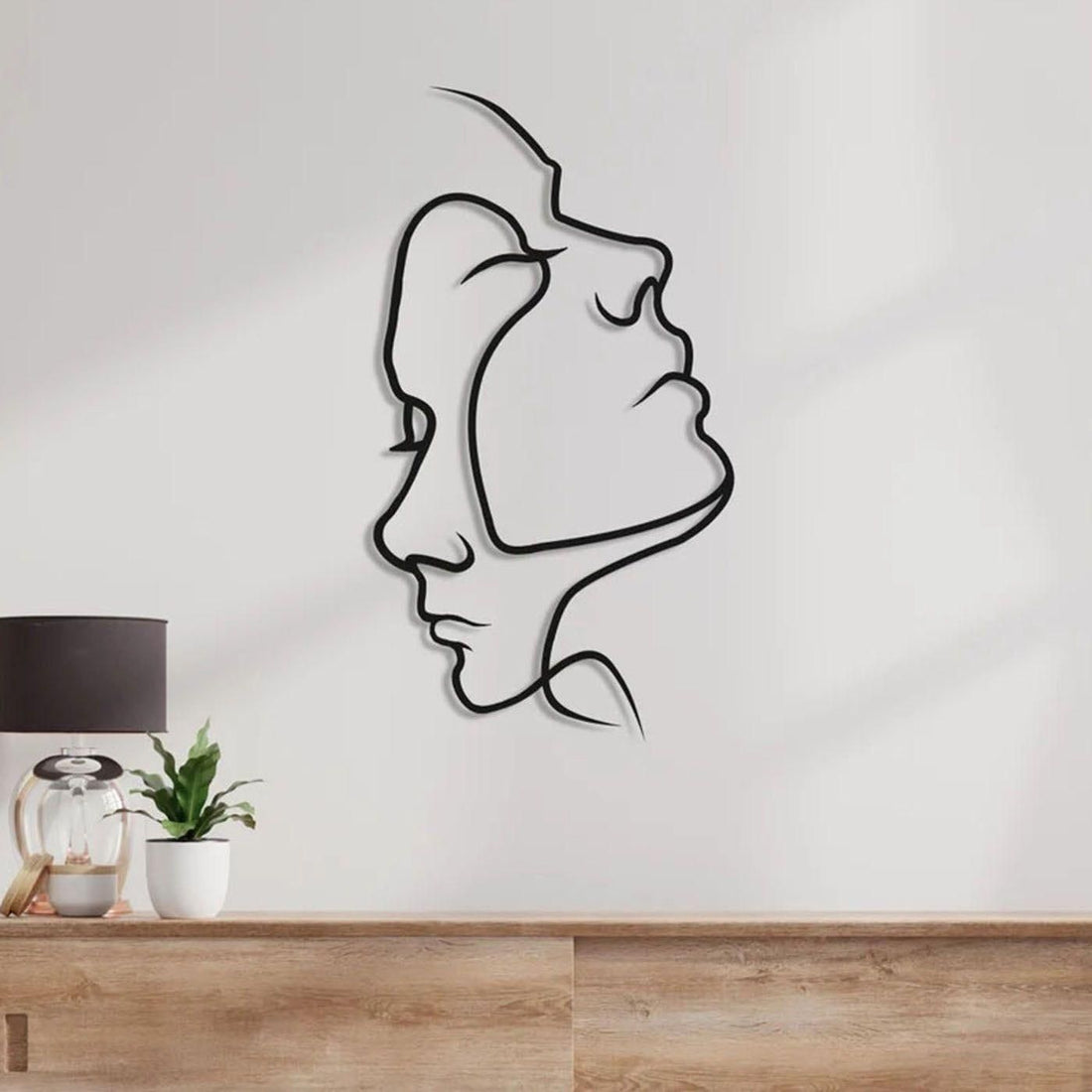 AbstractAffection Decor - Minimalistiskt par-huvudbild väggdekoration