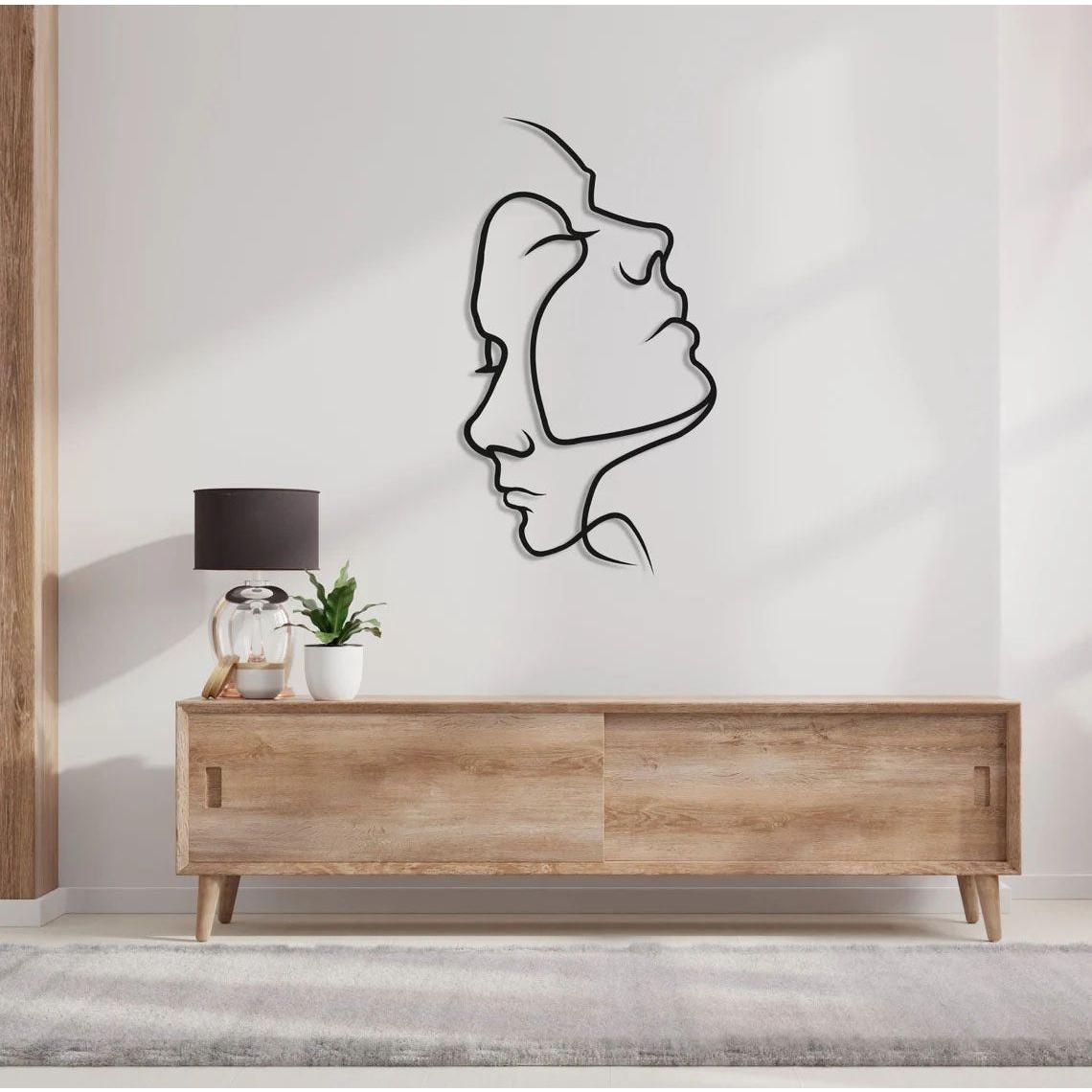 AbstractAffection Decor - Minimalistiskt par-huvudbild väggdekoration