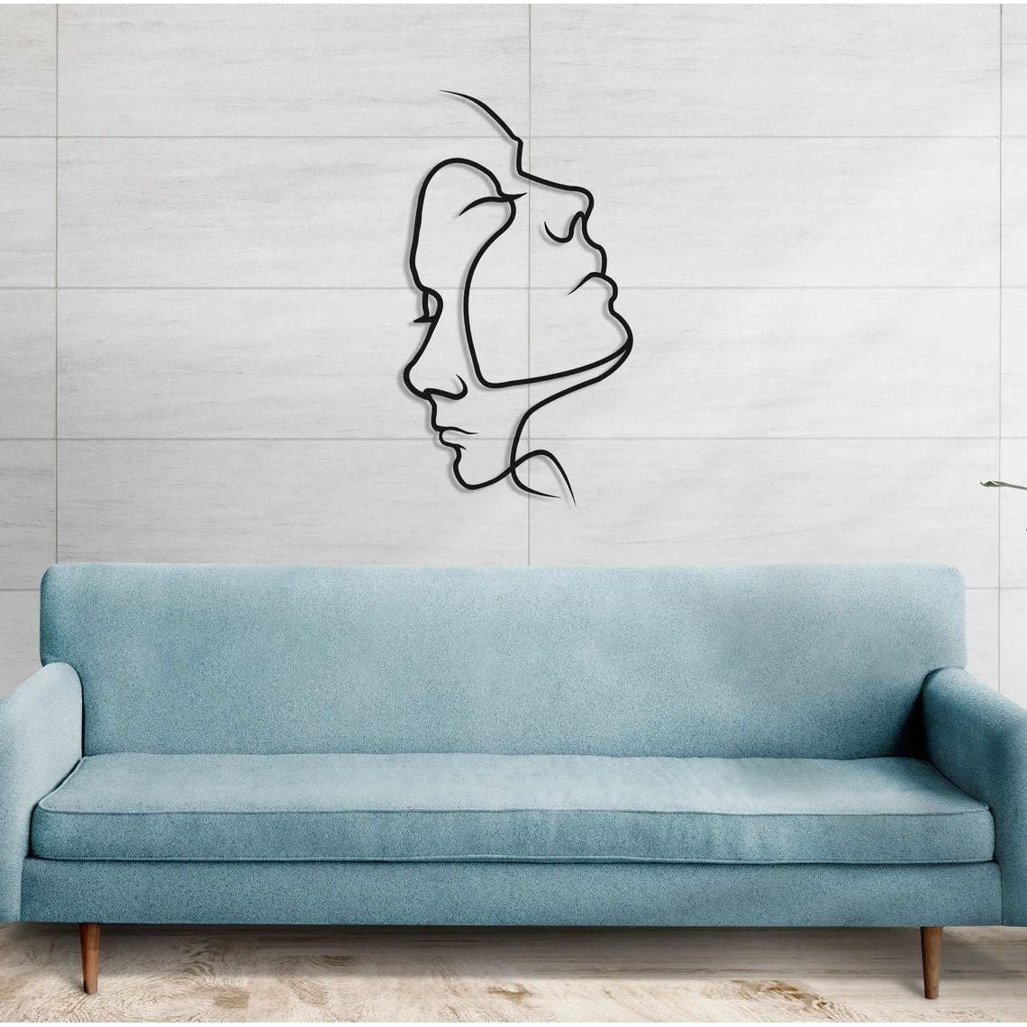 AbstractAffection Decor - Minimalistiskt par-huvudbild väggdekoration