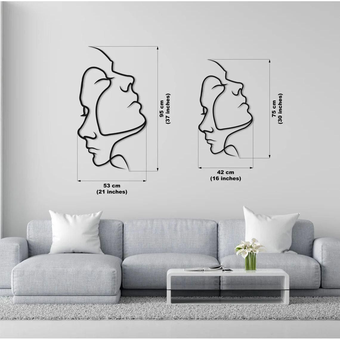 AbstractAffection Decor - Minimalistiskt par-huvudbild väggdekoration
