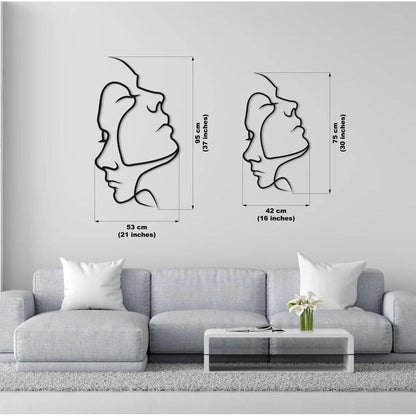 AbstractAffection Decor - Minimalistiskt par-huvudbild väggdekoration
