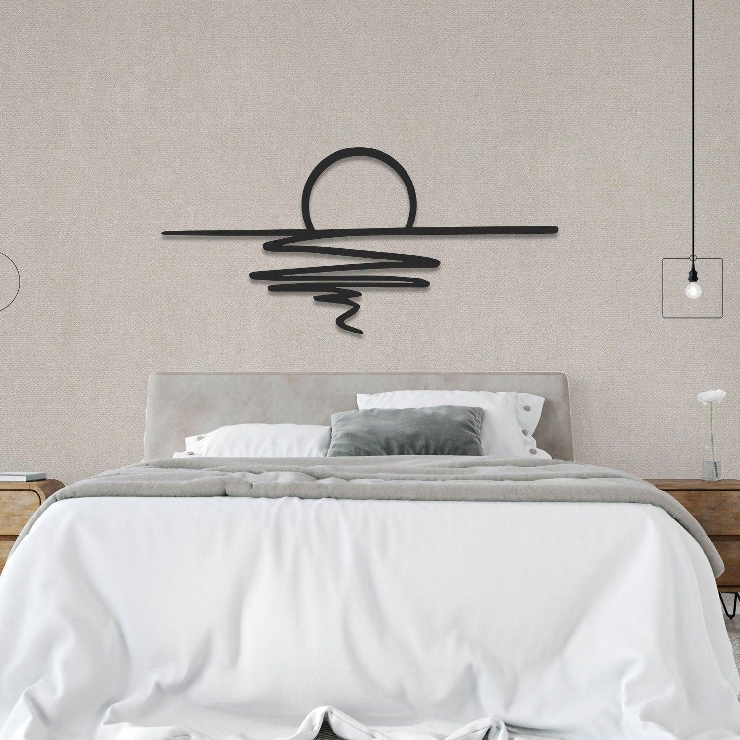 SmokeWhirl Dekor - Minimalistisk Curling Rök Metall Väggdekoration
