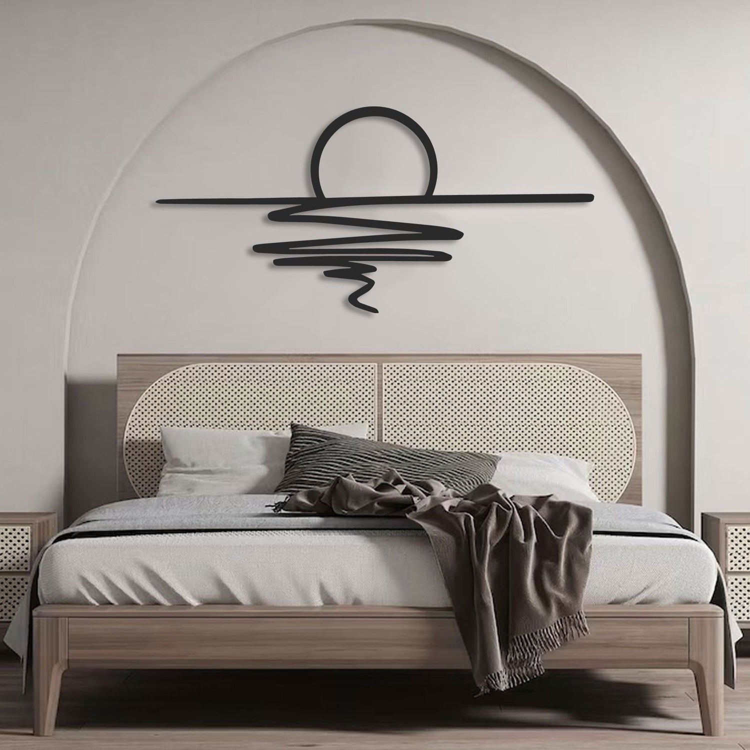 SmokeWhirl Dekor - Minimalistisk Curling Rök Metall Väggdekoration