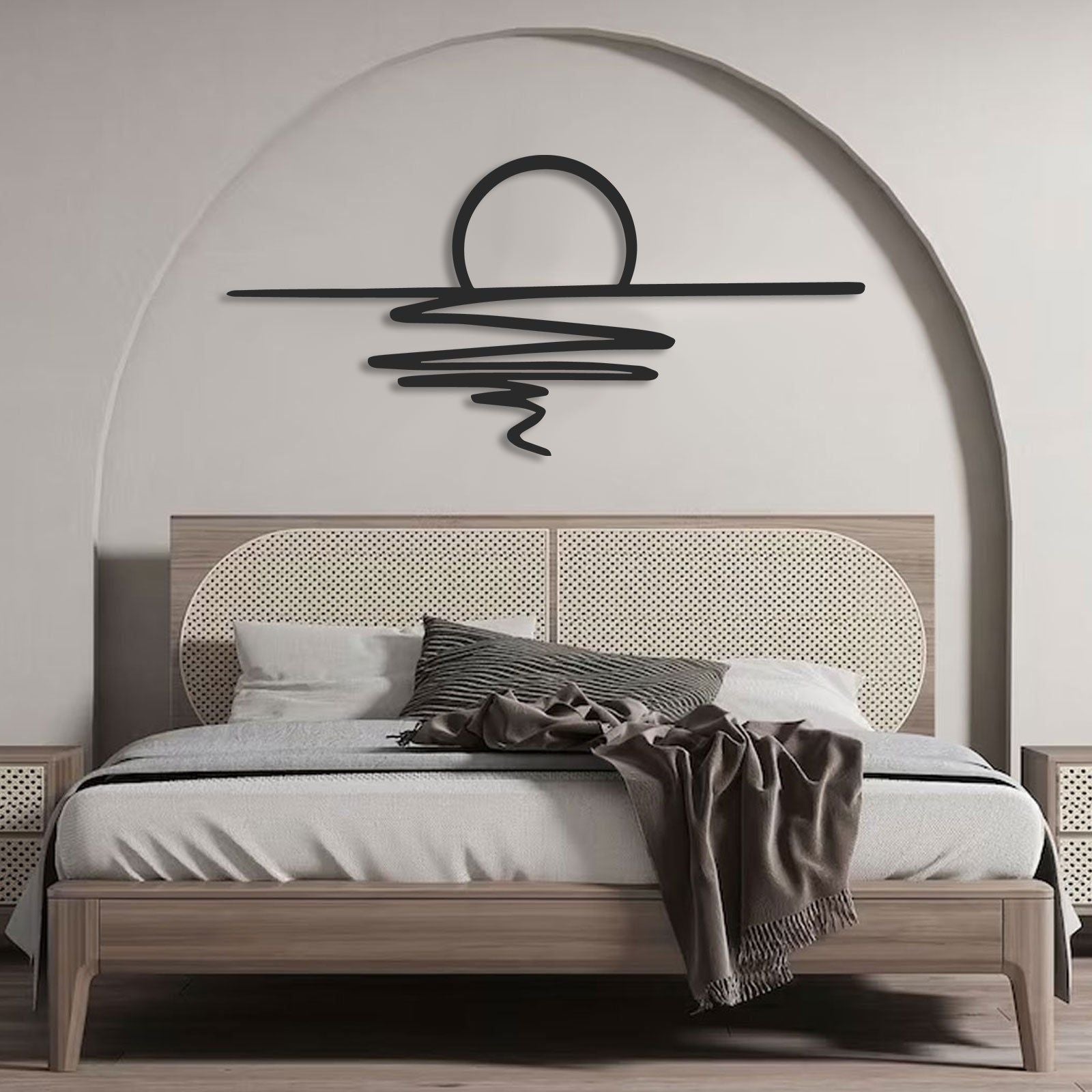 SmokeWhirl Dekor - Minimalistisk Curling Rök Metall Väggdekoration