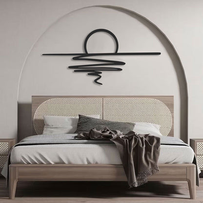 SmokeWhirl Dekor - Minimalistisk Curling Rök Metall Väggdekoration