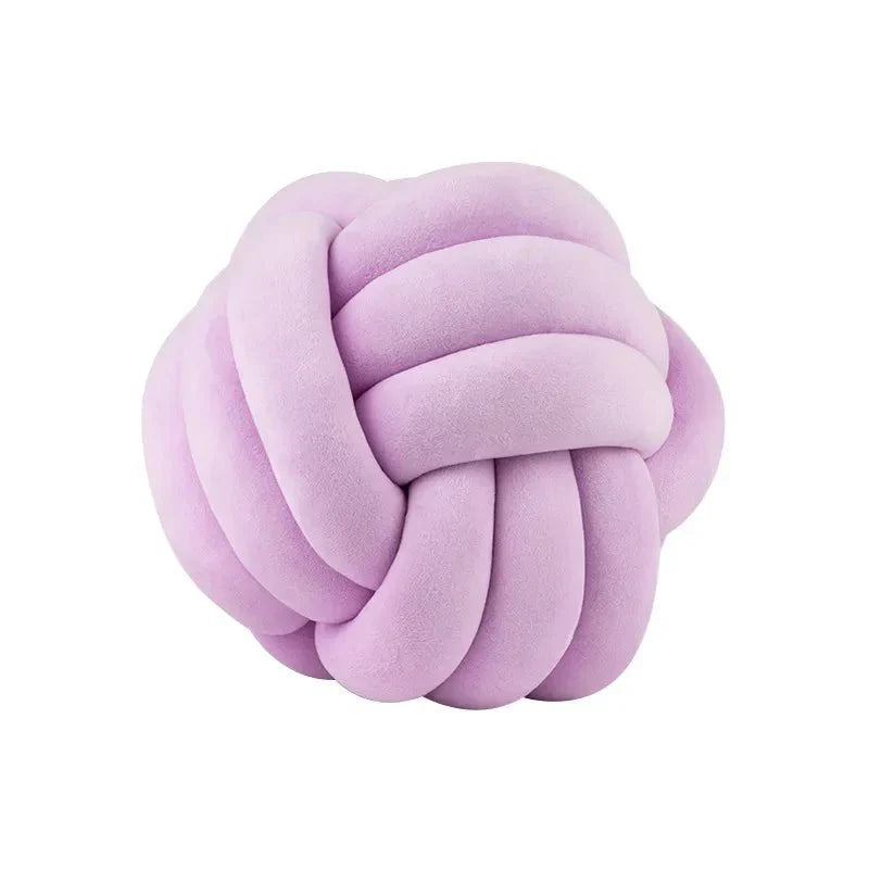 Dekorativ Knuten Suede Effekt Boll Mjuk Kudde Pillow