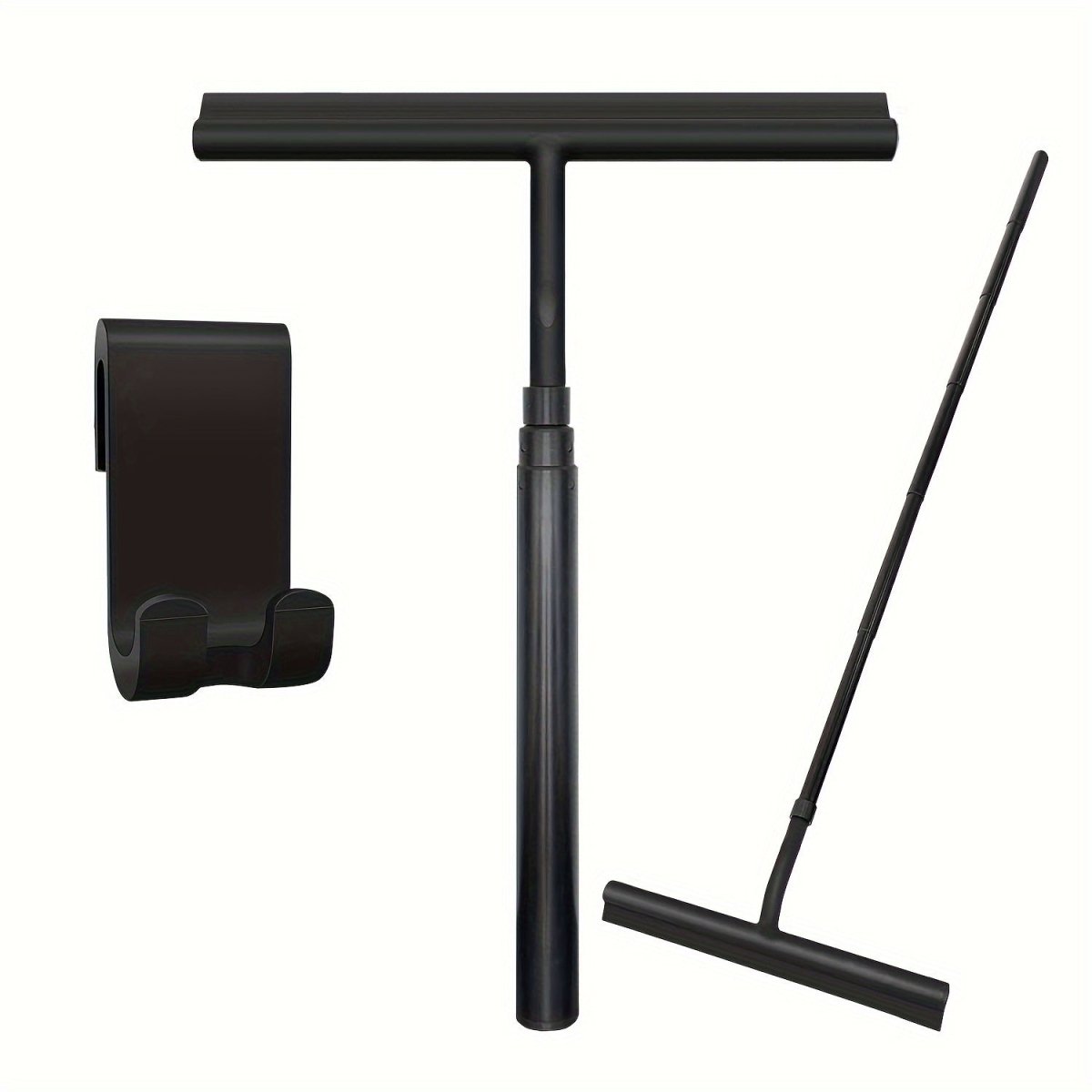 Deluxe Duschskrapa - Teleskopisk 2-i-1 Glas- och Golvrengörare med borrfri fäste