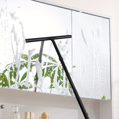 Deluxe Duschskrapa - Teleskopisk 2-i-1 Glas- och Golvrengörare med borrfri fäste