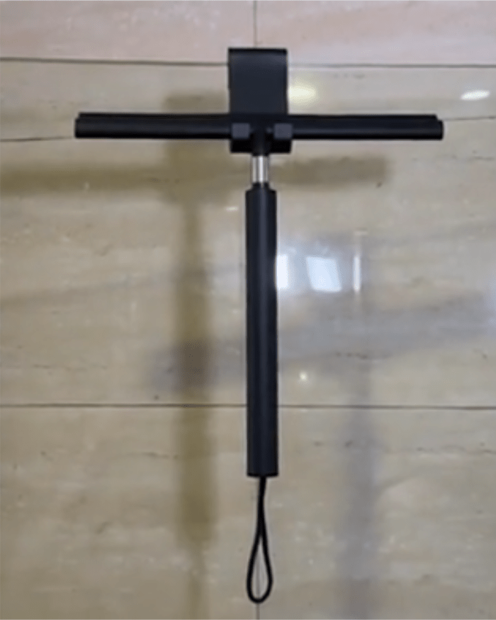 Deluxe Duschskrapa - Teleskopisk 2-i-1 Glas- och Golvrengörare med borrfri fäste