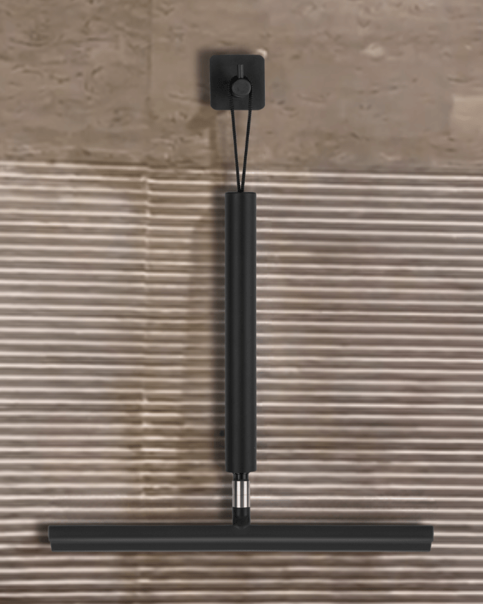 Deluxe Duschskrapa - Teleskopisk 2-i-1 Glas- och Golvrengörare med borrfri fäste