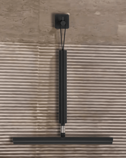 Deluxe Duschskrapa - Teleskopisk 2-i-1 Glas- och Golvrengörare med borrfri fäste