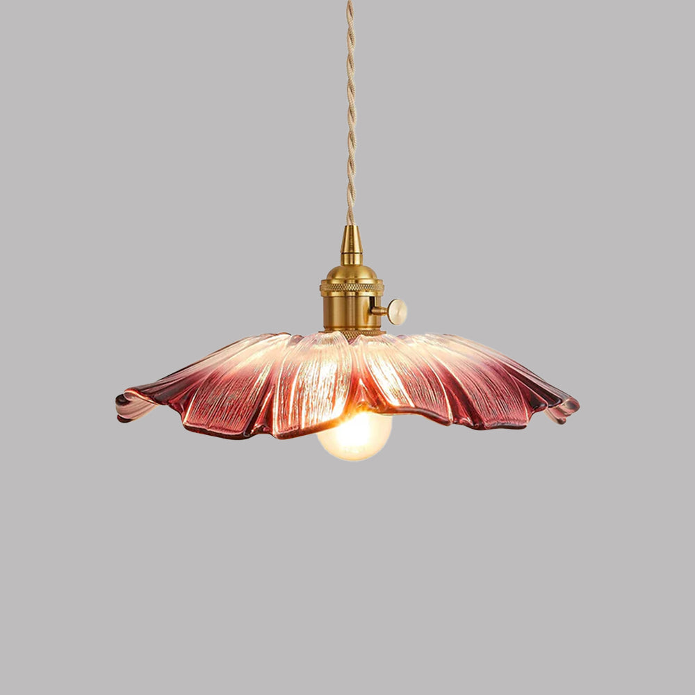 Vintage Floral Glass Pendant Light Fixture for Dining Room - Elegant Retro Design to Illuminate Your Space