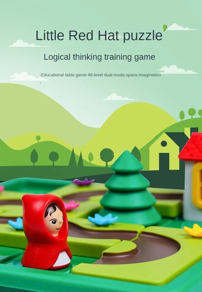 Montessori Lilla rödluvan pussel och färdighetsspel