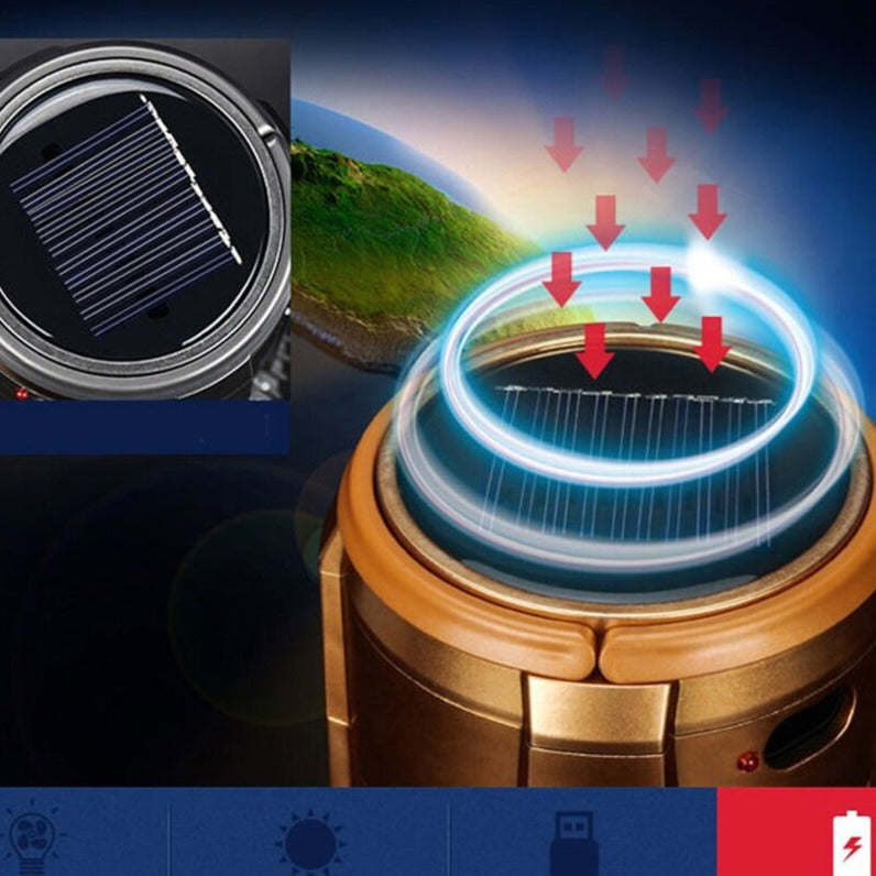 Carvallo - Multifunktionell LED-lampa med fläkt och laddare