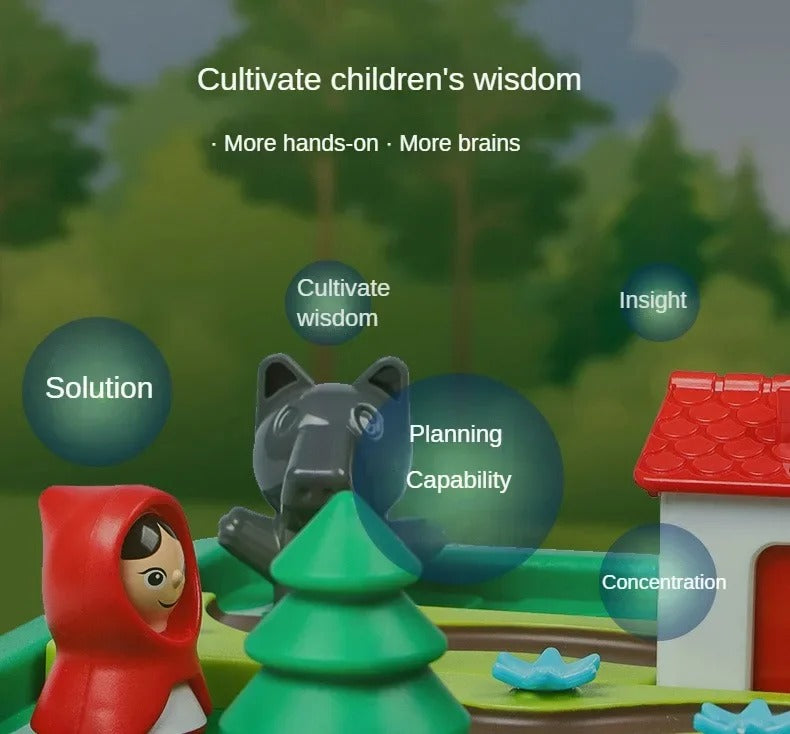 Montessori Lilla rödluvan pussel och färdighetsspel