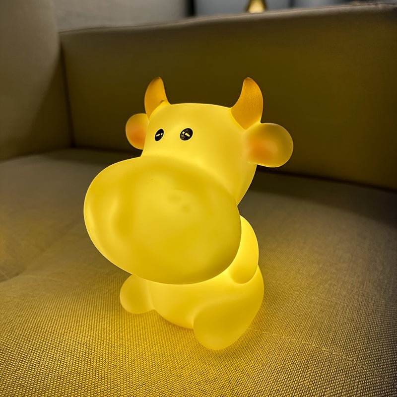 CowGlow - Söt Ko Nattlampa med Batteri för Barnrum Dekoration