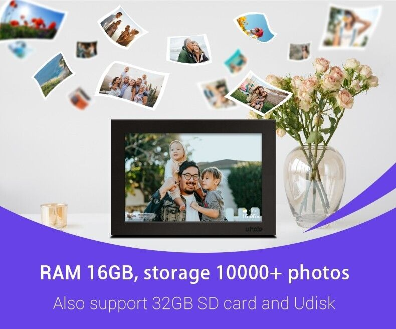 10,1 tum WiFi Digital Fotoram med 1080P HD Pekskärm