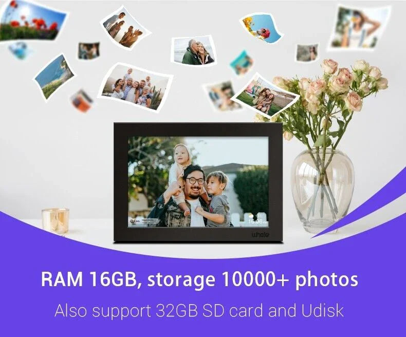 10,1-tums WiFi digital fotoram med 1080P HD pekskärm