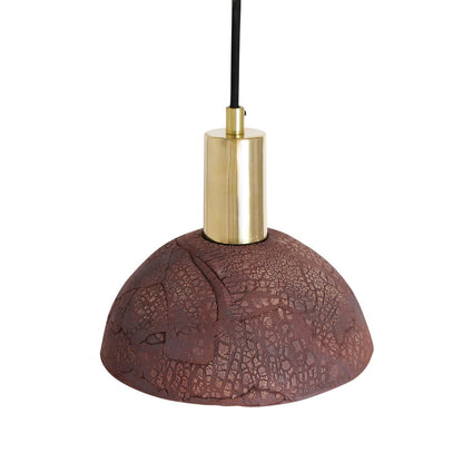 Diapole | Organisk Keramisk Kuppel Hänglampa 20cm i Röd Järnfinish