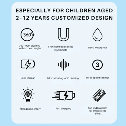 DINO BRUSH – Elektrisk tandborste för barn med 360° rengöring