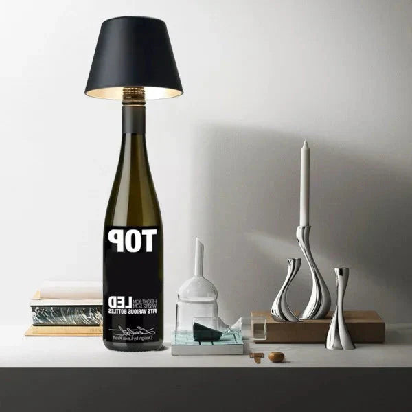 Laddningsbar vinflaska bordslampa