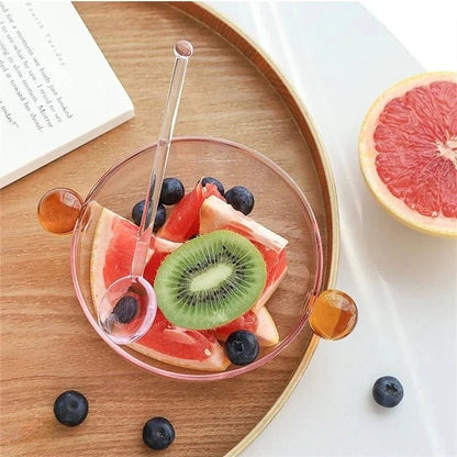 Dubbla bollhandtagade färgade glasbowl miljövänlig design