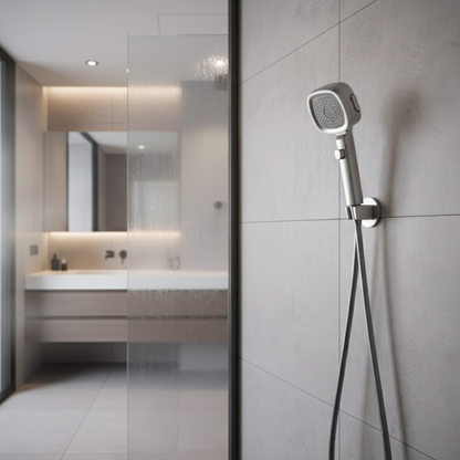 HydraFlow Högtryck Duschhuvud – 3 Strålarter, vattensparande &amp; robust ABS-material